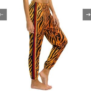 Aviator Nation tiger velvet striped joggers pants track pants XS